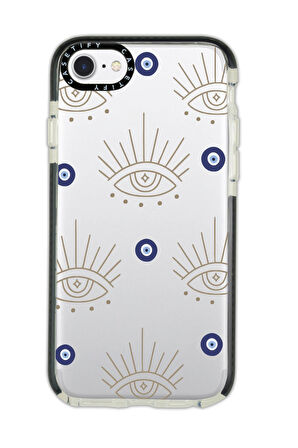 iPhone 6 Uyumlu Casetify Evil Eye Desenli Anti Shock Premium Silikonlu Siyah Kenar Detaylı Telefon Kılıfı