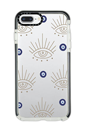 iPhone 6 Plus Uyumlu Casetify Evil Eye Desenli Anti Shock Premium Silikonlu Siyah Kenar Detaylı Telefon Kılıfı