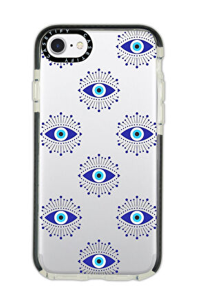 iPhone 6 Uyumlu Casetify Mystic Aura Desenli Anti Shock Premium Silikonlu Siyah Kenar Detaylı Telefon Kılıfı