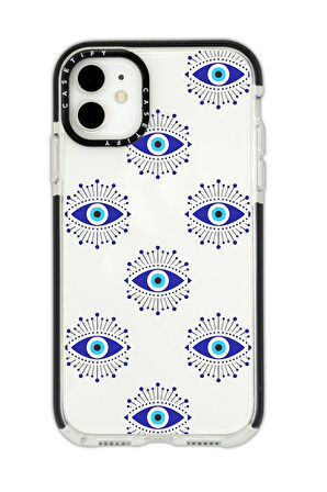 iPhone 12 Uyumlu Casetify Mystic Aura Desenli Anti Shock Premium Silikonlu Siyah Kenar Detaylı Telefon Kılıfı