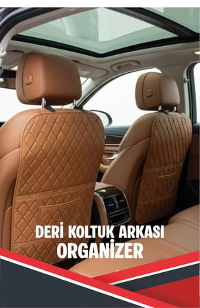 MERCEDES EQC UYUMLU 2 ADET TABA DERİ TABA DİKİŞLİ ARAÇ İÇİ KOLTUK ORGANİZERİ