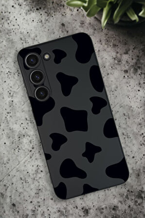 Samsung Galaxy S23 Uyumlu İnek Desenli Premium Silikonlu Lansman Telefon Kılıfı