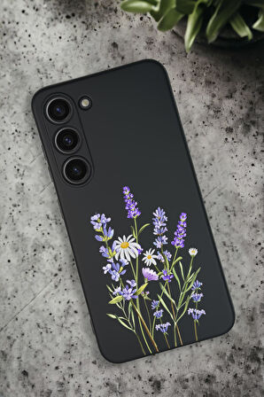 Samsung Galaxy S23 Uyumlu Lavender Desenli Premium Silikonlu Lansman Telefon Kılıfı