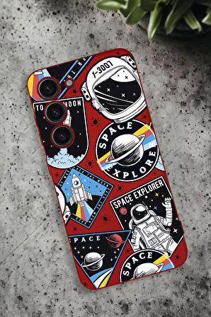 Samsung Galaxy S23 Uyumlu Space Desenli Premium Silikonlu Lansman Telefon Kılıfı