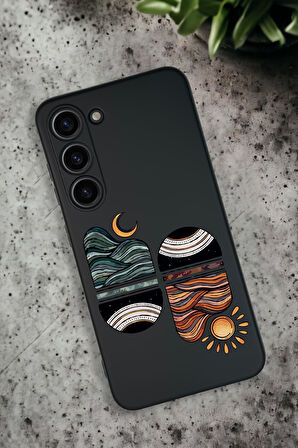 Samsung Galaxy S23 Uyumlu Sunset Wave Desenli Premium Silikonlu Lansman Telefon Kılıfı