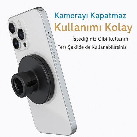 MagSafe Uyumlu Araç İçi Telefon Tutucu – Vakum Kilitli, Güçlü Manyetik, 360° Döner Esnek Tasarım