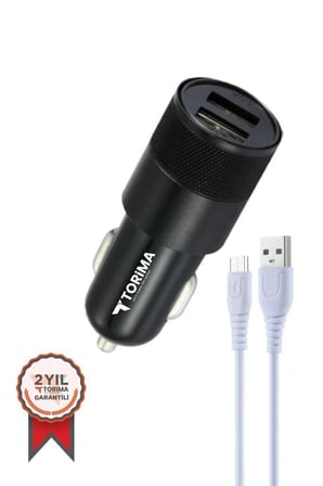 Özel Üretim C3 Micro Siyah Çift USB Girişli Oto Şarj Aleti Bireysel Tasarım Hızlı