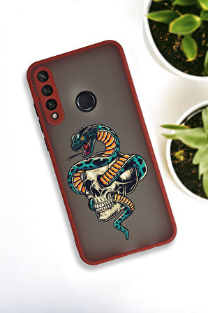 Xiaomi Redmi Note 10 Pro Max 4G Uyumlu Skull & Snake Desenli Buzlu Şeffaf Lüx Telefon Kılıfı