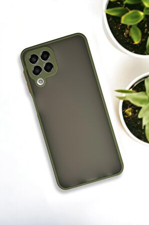 Samsung Galaxy M33 Uyumlu Buzlu Şeffaf Lüx Telefon Kılıfı