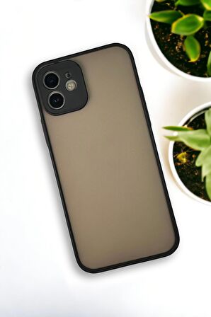 iPhone 12 Uyumlu Buzlu Şeffaf Lüx Telefon Kılıfı