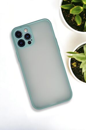 iPhone 12 Pro Max Uyumlu Buzlu Şeffaf Lüx Telefon Kılıfı