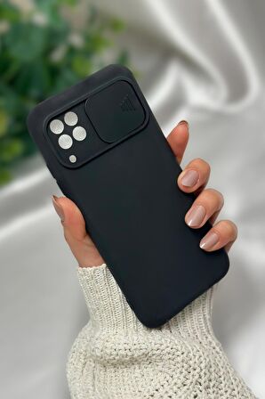 Huawei P40 Lite Uyumlu Kamera Koruma Slider Kapaklı Silikonlu Telefon Kılıfı