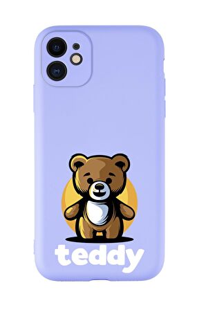 iPhone 11 Uyumlu Teddy Desenli Kamera Korumalı Lansman Kılıf Premium Silikonlu