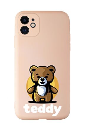 iPhone 11 Uyumlu Teddy Desenli Kamera Korumalı Lansman Kılıf Premium Silikonlu