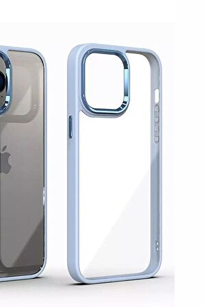 iPhone 12 Uyumlu Renkli Nikelaj Krom Kamera Koruma Yükselti Detaylı Kılıf