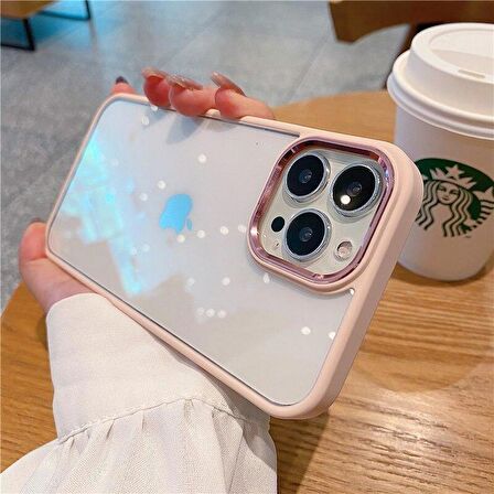 iPhone 12 Pro Max Uyumlu Renkli Nikelaj Krom Kamera Koruma Yükselti Detaylı Kılıf