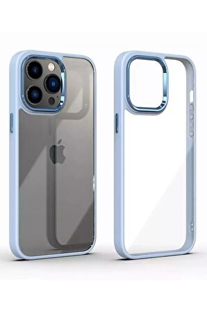 iPhone 12 Pro Max Uyumlu Renkli Nikelaj Krom Kamera Koruma Yükselti Detaylı Kılıf