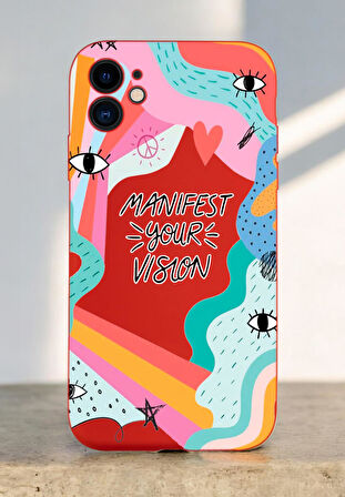 iPhone 11 Uyumlu Manifest Your Vision Desenli Kamera Korumalı Silikonlu Telefon Kılıfı