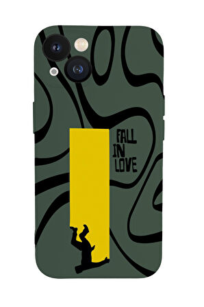 iPhone 13 Uyumlu Fall In Love Desenli Premium Silikonlu Lansman Telefon Kılıfı