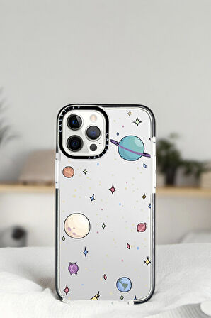 iPhone 13 Pro Gezegenler Desenli Casetify Darbe Emci Silikonlu Telefon Kılıfı