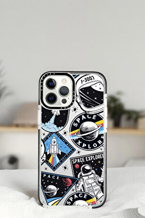 iPhone 13 Pro Space Desenli Casetify Darbe Emci Silikonlu Telefon Kılıfı