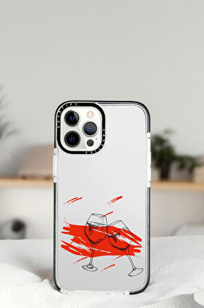 iPhone 13 Pro Spilled Wine Desenli Casetify Darbe Emci Silikonlu Telefon Kılıfı