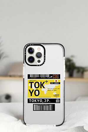 iPhone 13 Pro Tokyo Ticket Desenli Casetify Darbe Emci Silikonlu Telefon Kılıfı