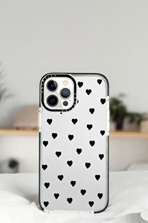 iPhone 13 Pro Siyah Kalpler Desenli Casetify Darbe Emci Silikonlu Telefon Kılıfı