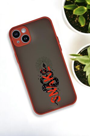 iPhone 13 Uyumlu Snake Desenli Buzlu Şeffaf Lüx Telefon Kılıfı