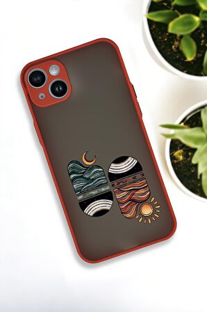 iPhone 13 Uyumlu Sunset Wave Desenli Buzlu Şeffaf Lüx Telefon Kılıfı