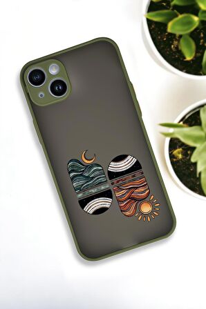 iPhone 13 Uyumlu Sunset Wave Desenli Buzlu Şeffaf Lüx Telefon Kılıfı