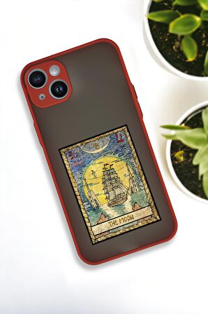 iPhone 14 Plus Uyumlu The Moon Desenli Buzlu Şeffaf Lüx Telefon Kılıfı