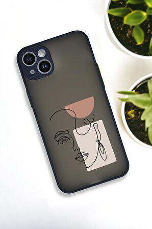 iPhone 14 Plus Uyumlu Women Art Desenli Buzlu Şeffaf Lüx Telefon Kılıfı
