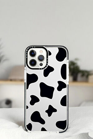 iPhone 14 Pro Max İnek Desenli Casetify Darbe Emci Silikonlu Telefon Kılıfı