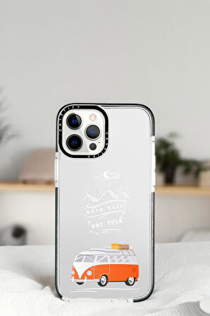 iPhone 14 Pro Max Rota Belli Desenli Casetify Darbe Emci Silikonlu Telefon Kılıfı