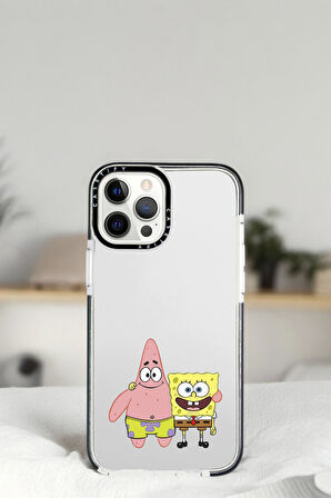 iPhone 14 Pro Max Sünger Bob ve Patrick Star Desenli Casetify Darbe Emci Silikonlu Telefon Kılıfı
