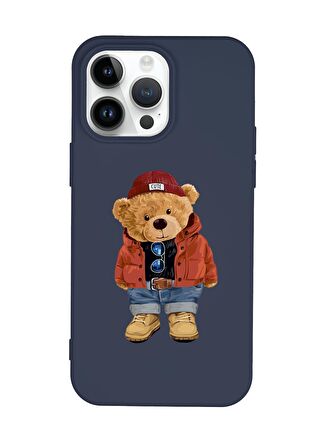iPhone 14 Pro Max Uyumlu Teddy Bear Desenli Premium Silikonlu Lansman Telefon Kılıfı