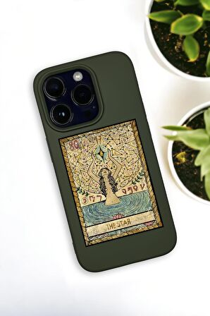 iPhone 14 Pro Max Uyumlu The Star Desenli Premium Silikonlu Haki Lansman Telefon Kılıfı