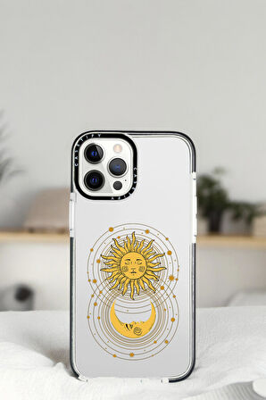iPhone 14 Pro Moon and Sun Desenli Casetify Darbe Emci Silikonlu Telefon Kılıfı
