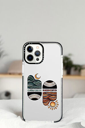 iPhone 14 Pro Sunset Wave Desenli Casetify Darbe Emci Silikonlu Telefon Kılıfı