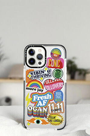 iPhone 14 Pro Fresh Desenli Casetify Darbe Emci Silikonlu Telefon Kılıfı