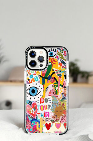 iPhone 14 Pro Fun Desenli Casetify Darbe Emci Silikonlu Telefon Kılıfı