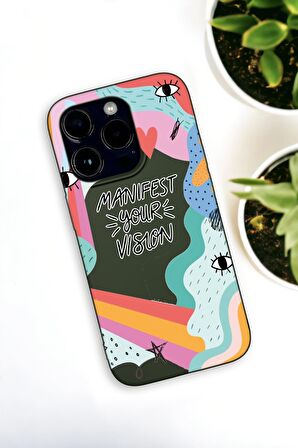 iPhone 14 Pro Uyumlu Manifest Desenli Premium Silikonlu Haki Lansman Telefon Kılıfı
