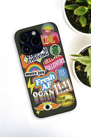 iPhone 14 Pro Uyumlu Fresh Desenli Premium Silikonlu Haki Lansman Telefon Kılıfı