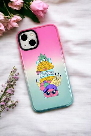 iPhone 15 Plus Uyumlu Be Original Desenli Premium Rainbow Silikonlu Telefon Kılıfı