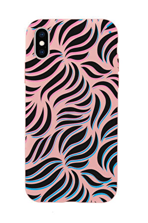 iPhone XS Uyumlu Color Wave Desenli Premium Silikonlu Telefon Kılıfı
