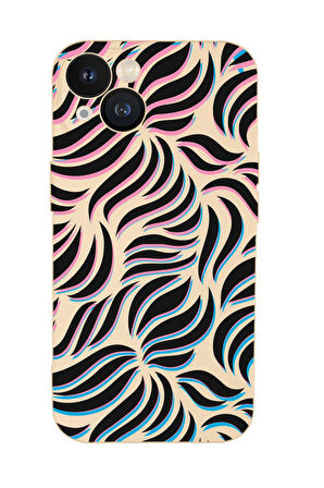 iPhone 13 Mini Uyumlu Color Wave Desenli Premium Silikonlu Telefon Kılıfı