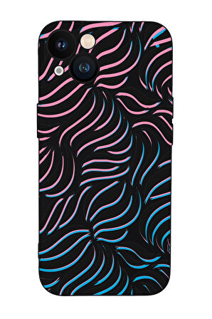 iPhone 13 Mini Uyumlu Color Wave Desenli Premium Silikonlu Telefon Kılıfı