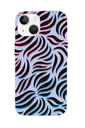 iPhone 14 Plus Uyumlu Color Wave Desenli Premium Silikonlu Telefon Kılıfı