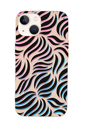 iPhone 15 Uyumlu Color Wave Desenli Premium Silikonlu Telefon Kılıfı